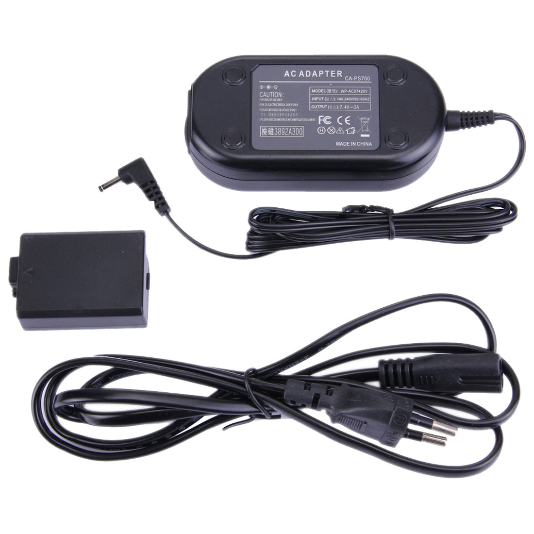 ACK-E5-7.4V-2A-Camera-AC-Power-Adapter-Set-for-Canon-EOS-500D/450D/1000D(Black)