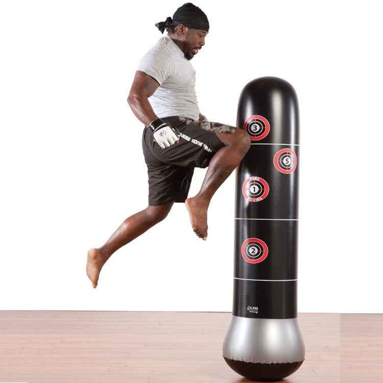 Adult-And-Children-Fitness-Vertical-Inflatable-Tumbler-Boxing-Column-Thickened-Boxing-Punching-Bag,-Height:-1.6m