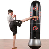 Adult-And-Children-Fitness-Vertical-Inflatable-Tumbler-Boxing-Column-Thickened-Boxing-Punching-Bag,-Height:-1.6m