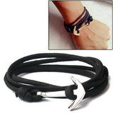 Alloy-Anchor-Charm-Multilayer-Leather-Friendship-Bracelets(Black)