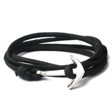 Alloy-Anchor-Charm-Multilayer-Leather-Friendship-Bracelets(Black)