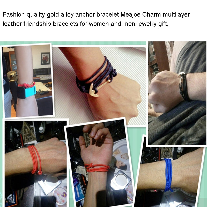Alloy-Anchor-Charm-Multilayer-Leather-Friendship-Bracelets(Black)