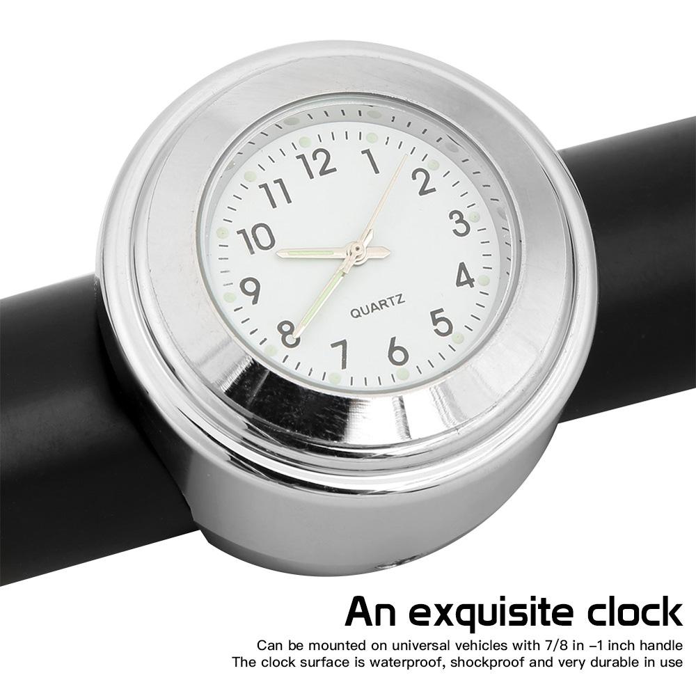 Aluminum-Alloy-Plating-Motorcycle-Handlebar-Clock(Silver-Shell-Black-Background)
