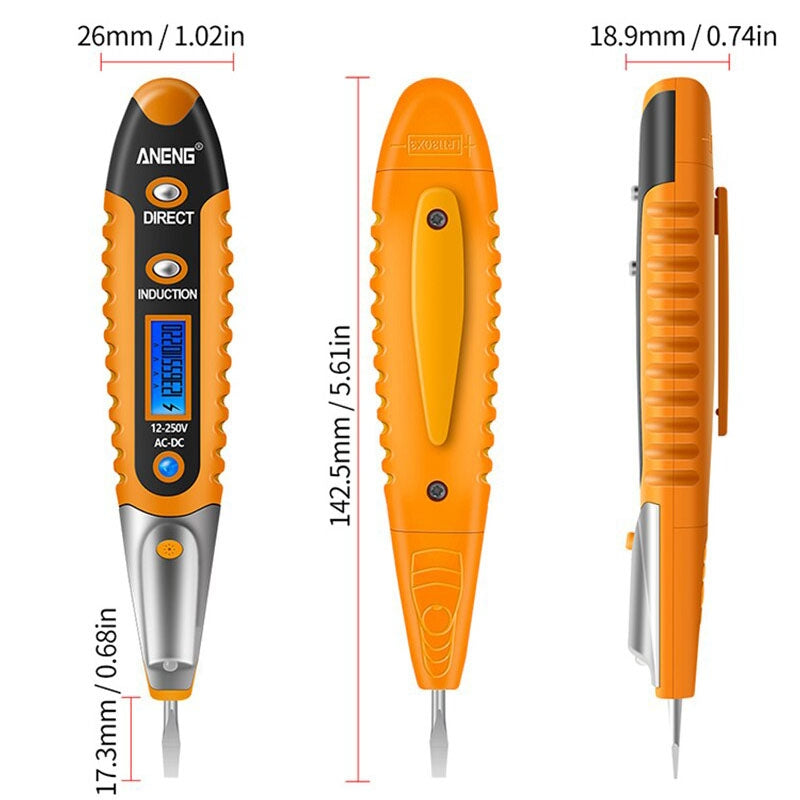 VD700-2pcs-Sound-and-Light-Alarm-Non-contact-Digital-Display-Sensor-Multi-function-Test-Pen(Black-Yellow)