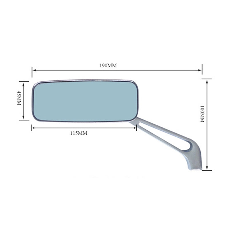Anti-glare-Square-Aluminum-Motorcycle-Modified-Rearview-Mirror,-White-Mirror