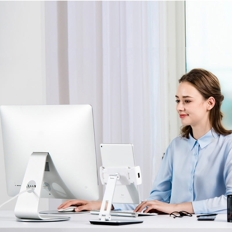 AP-5M-iMac-Computer-Monitor-Aluminum-Alloy-Base-360-Degree-Rotatable-Chassis-Support-Holder-(Silver)