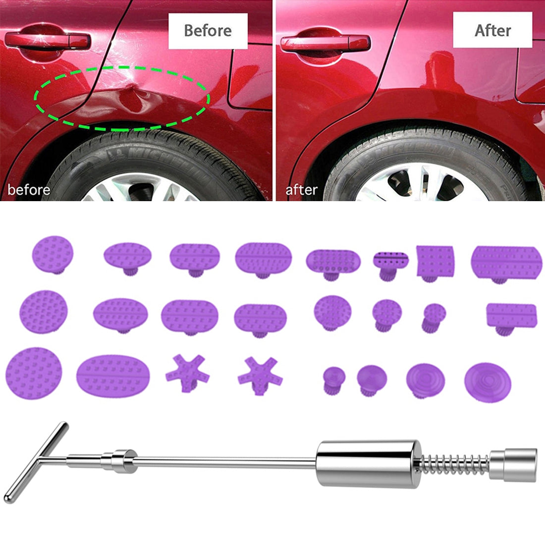 Auto-Repair-Body-Tool-Kit-PDR-Dent-Paintless-Repair-Tools-Dent-Puller-Slide-Hammer-Reverse-Hammer-Aluminum-Suction-Cups-for-Dent