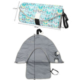 Baby-Changing-Diaper-Pad-Portable-Folding-Waterproof-Nursing-Pad,-Size:One-size(Dark-green-dots)