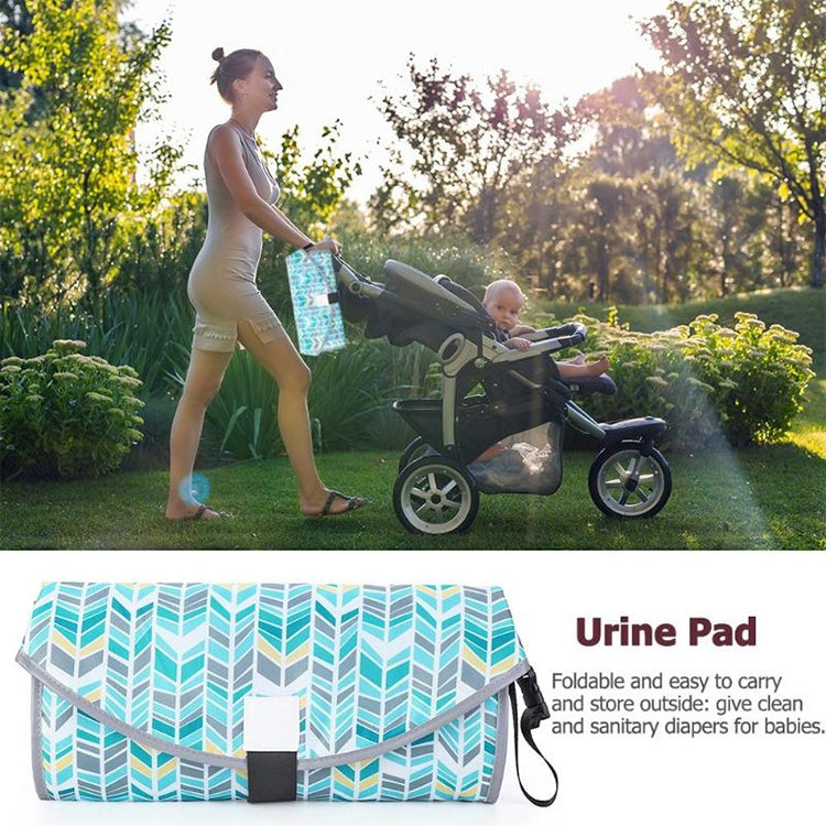 Baby-Changing-Diaper-Pad-Portable-Folding-Waterproof-Nursing-Pad,-Size:One-size(Dark-green-dots)