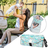 Baby-Changing-Diaper-Pad-Portable-Folding-Waterproof-Nursing-Pad,-Size:One-size(Dark-green-dots)