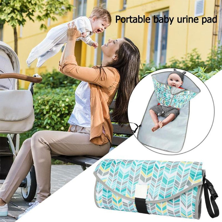 Baby-Changing-Diaper-Pad-Portable-Folding-Waterproof-Nursing-Pad,-Size:One-size(Dark-green-dots)