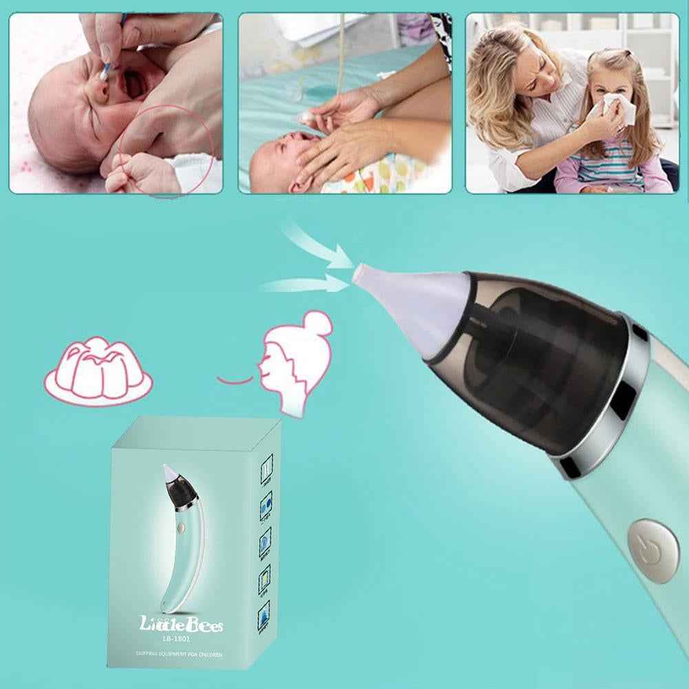 Baby-Nasal-Aspirator-Electric-Safe-Hygienic-Nose-Cleaner-With-2-Sizes-Of-Nose-Tips-And-Oral-Snot-Sucker-for-Newborns-Boy-Girls(Green)