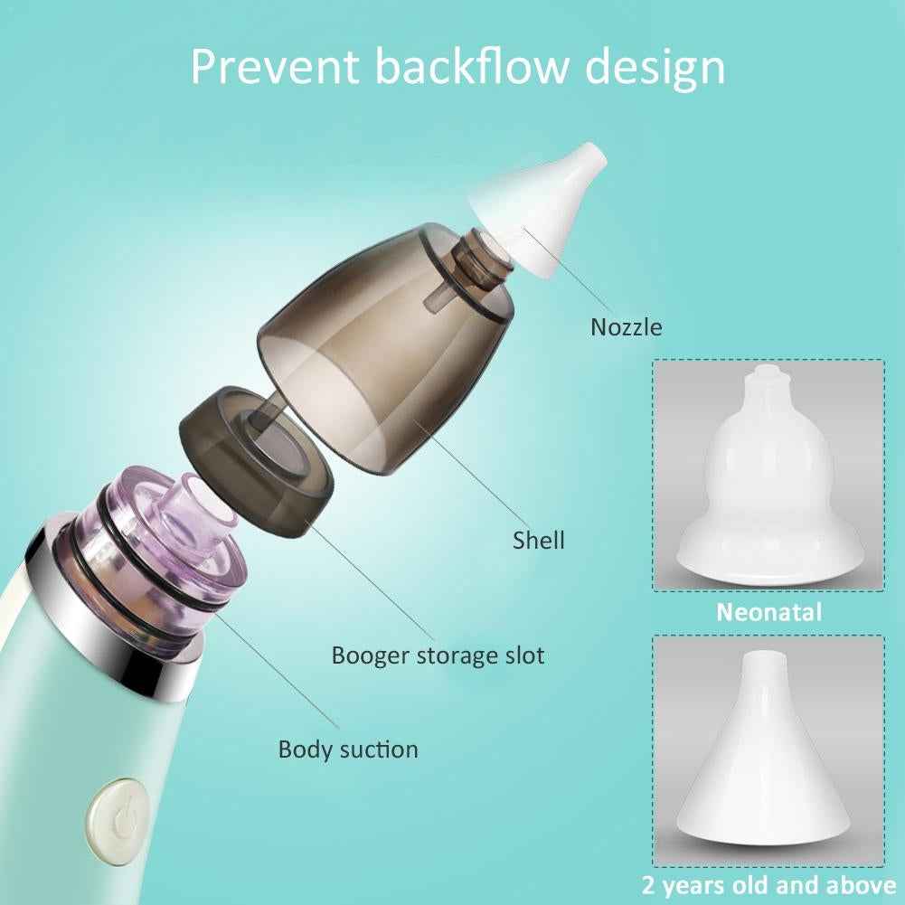 Baby-Nasal-Aspirator-Electric-Safe-Hygienic-Nose-Cleaner-With-2-Sizes-Of-Nose-Tips-And-Oral-Snot-Sucker-for-Newborns-Boy-Girls(Green)