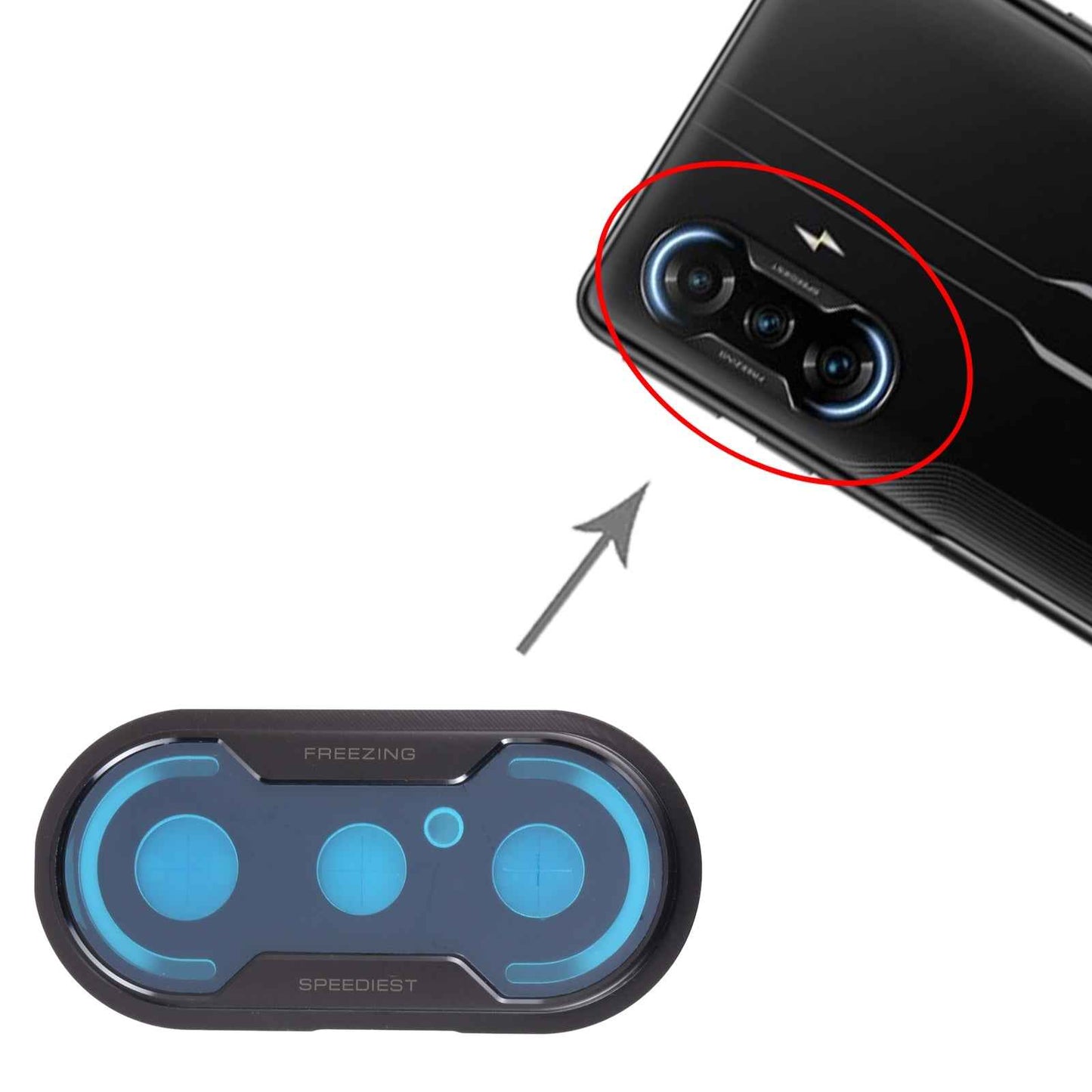 Camera-Lens-Frame-for-Redmi-K40-Gaming-/-Poco-F3-GT-(Black)