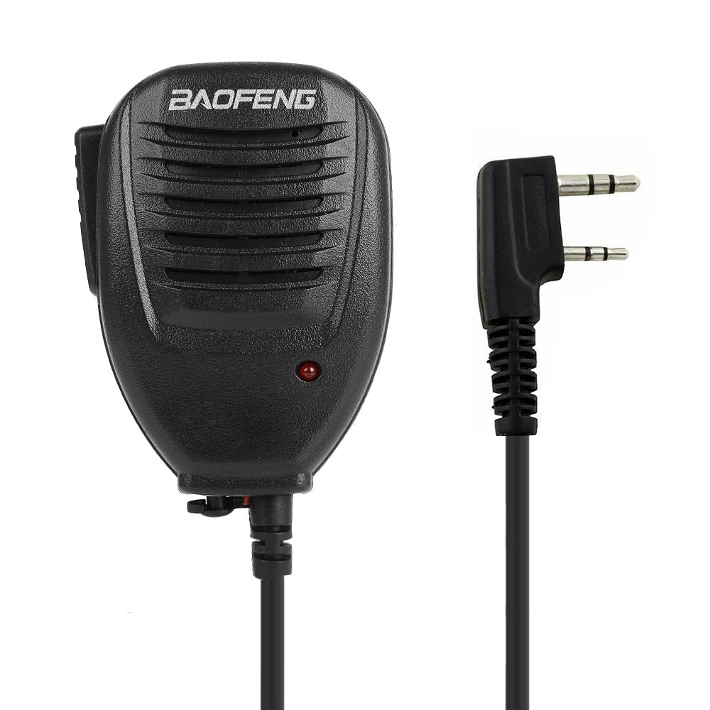 Baofeng-Clip-on-Speaker-Microphone-for-Walkie-Talkies,-3.5mm-+-2.5mm-Earphone-+-Mic-Plug(Black)