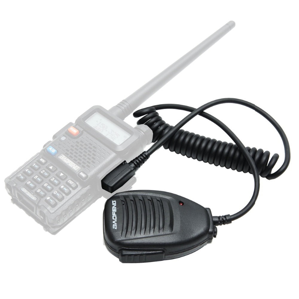 Baofeng-Clip-on-Speaker-Microphone-for-Walkie-Talkies,-3.5mm-+-2.5mm-Earphone-+-Mic-Plug(Black)