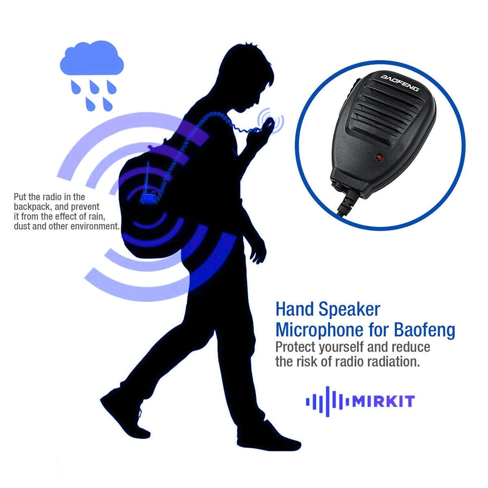 Baofeng-Clip-on-Speaker-Microphone-for-Walkie-Talkies,-3.5mm-+-2.5mm-Earphone-+-Mic-Plug(Black)