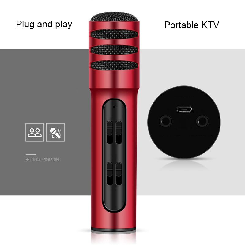 BGN-C7-Condenser-Microphone-Dual-Mobile-Phone-Karaoke-Live-Singing-Microphone-Built-in-Sound-Card(Red)