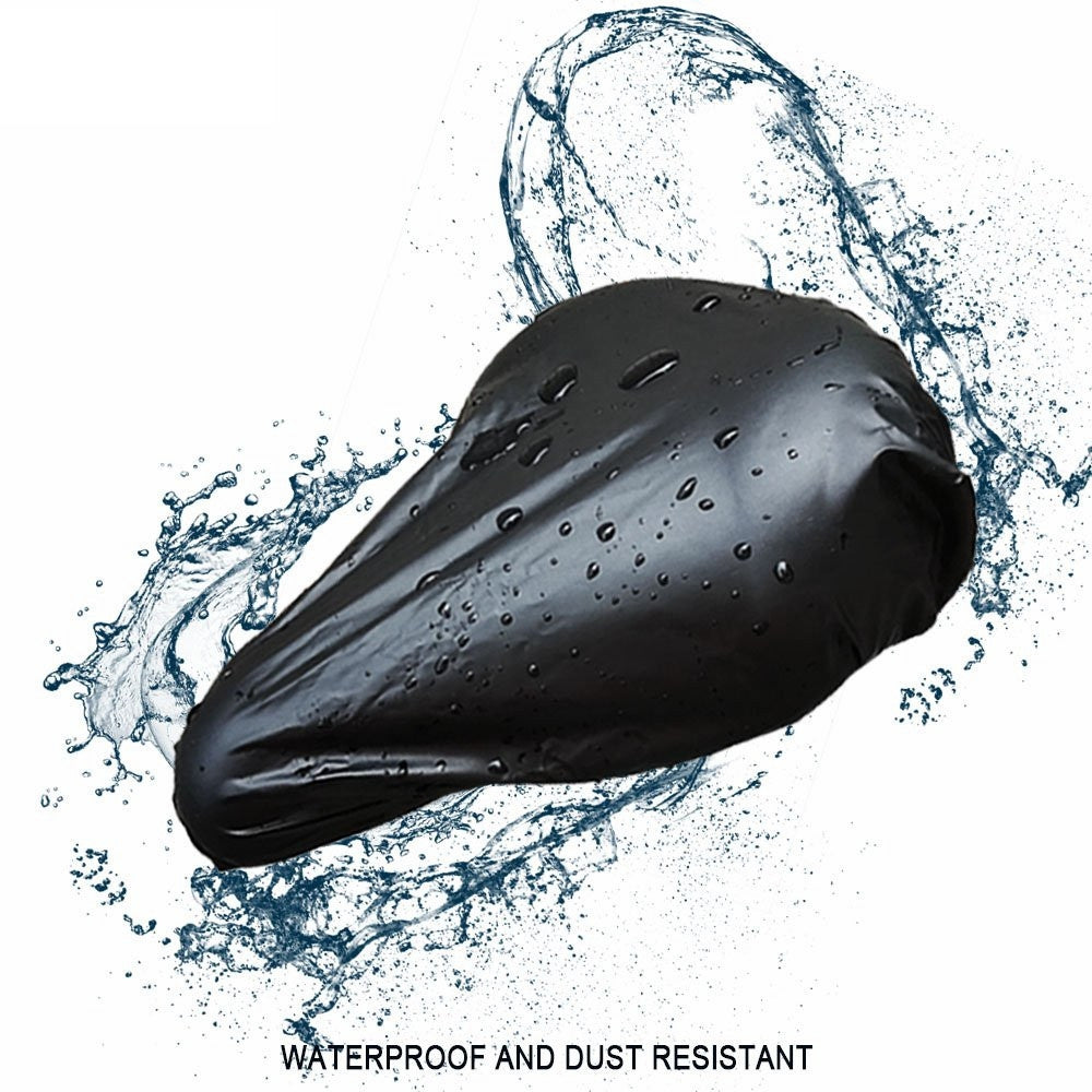 Bicycle-Saddle-Waterproof-Cover-Bicycle-Seat-PVC-Waterproof-Seat-Cover-Hot-Pressed-Rain-Cover,-Size:-Small(Black)