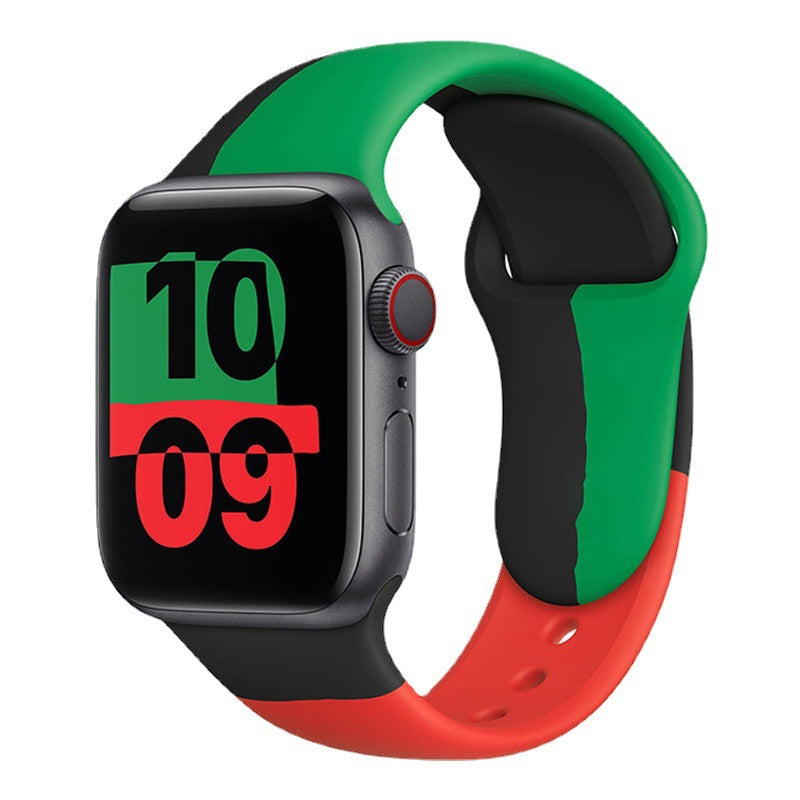Black-Unity-Silicone-Sports-Watch-Band-For-Apple-Watch-Ultra-49mm&Watch-Ultra-2-49mm-/-Series-9&8&7-45mm-/-SE-3&SE-2&6&SE&5&4-44mm-/-3&2&1-42mm