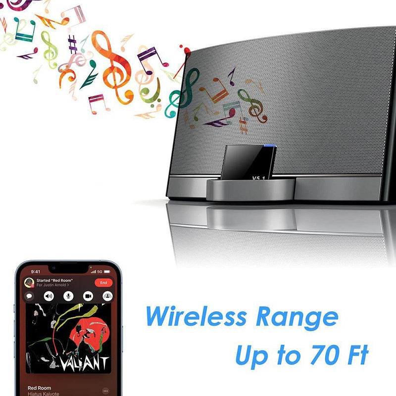 Bluetooth-5.1-30Pin-Audio-Receiver-I-WAVE-Adapter