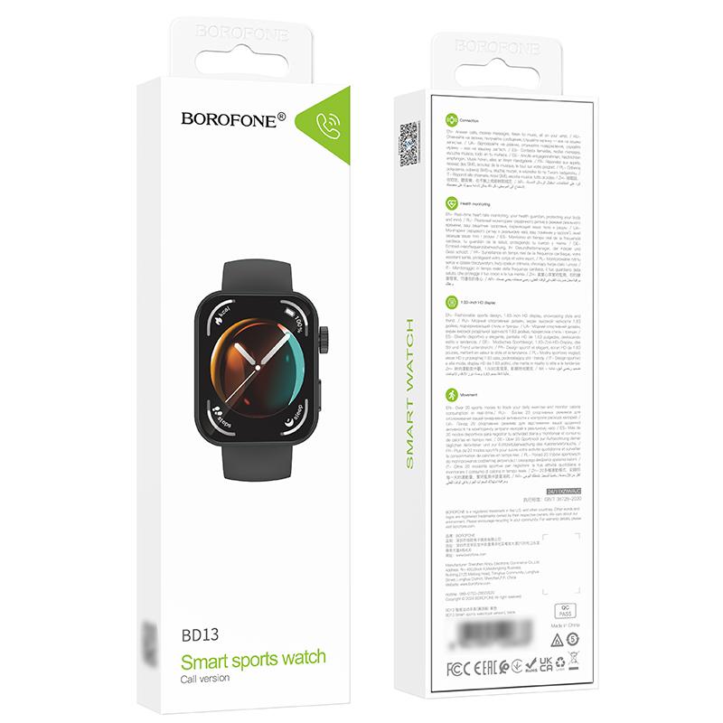 BOROFONE-BD13-Smart-Sports-Watch,-1.83-inch-Screen,-Support-BT-Call(Silver)