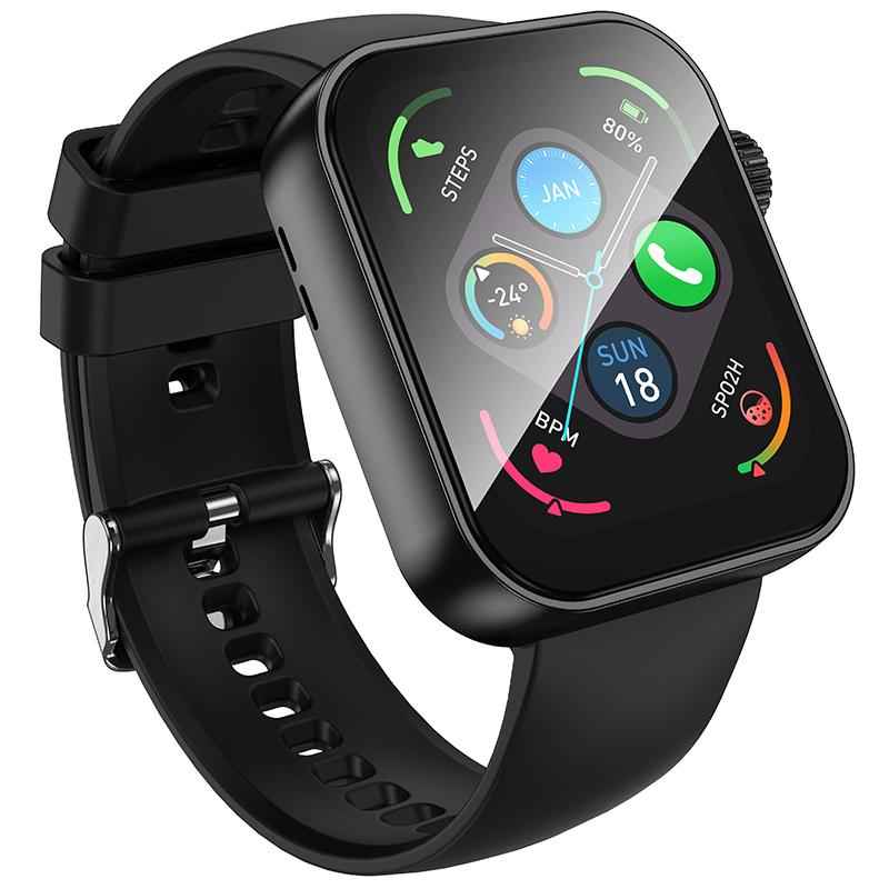 BOROFONE-BD13-Smart-Sports-Watch,-1.83-inch-Screen,-Support-BT-Call(Black)