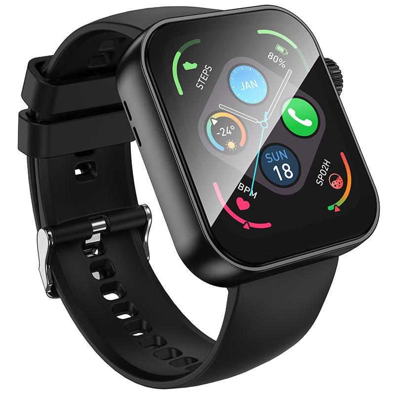 BOROFONE-BD13-Smart-Sports-Watch,-1.83-inch-Screen,-Support-BT-Call(Black)