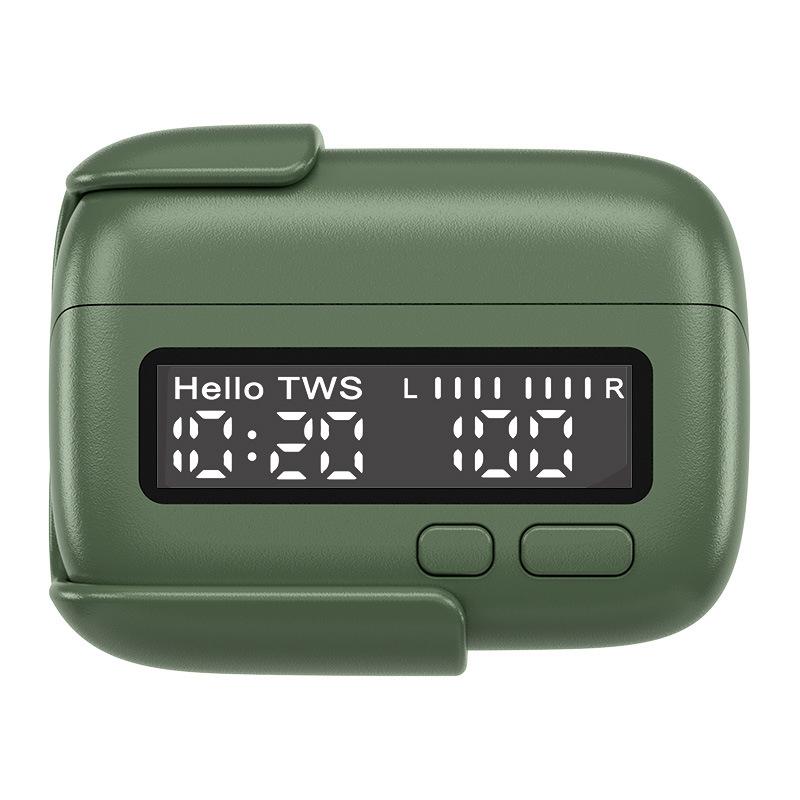 BPG-Portable-Wireless-Bluetooth-Earphones-Unique-Retro-Trendy-Digital-Display-Clock-Noise-Canceling-Earphones(Gray)