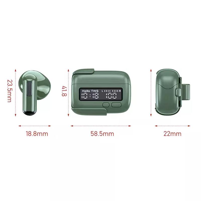 BPG-Portable-Wireless-Bluetooth-Earphones-Unique-Retro-Trendy-Digital-Display-Clock-Noise-Canceling-Earphones(Gray)