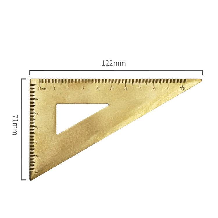 Brass-Retro-Drawing-Ruler-Measuring-Tools,-Model:-0-10cm-Right-Angle-Triangle-Ruler