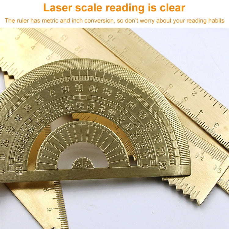 Brass-Retro-Drawing-Ruler-Measuring-Tools,-Model:-0-10cm-Right-Angle-Triangle-Ruler