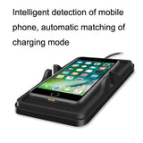C6-15W-2-In-1-USB-Multi-Function-Car-Wireless-Charger-Anti-Slip-Launching-Pad(Black)