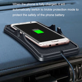 C6-15W-2-In-1-USB-Multi-Function-Car-Wireless-Charger-Anti-Slip-Launching-Pad(Black)