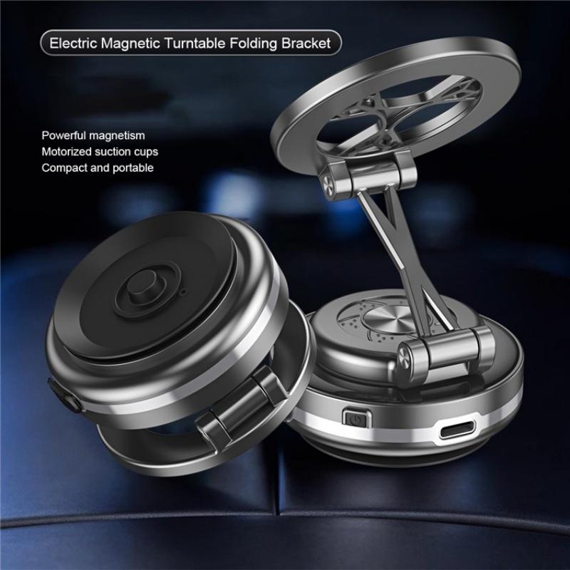 C6-Adjustable-Folding-Rotating-Car-Stand-Vacuum-Suction-Cup-Magnetic-Phone-Holder(Silver)