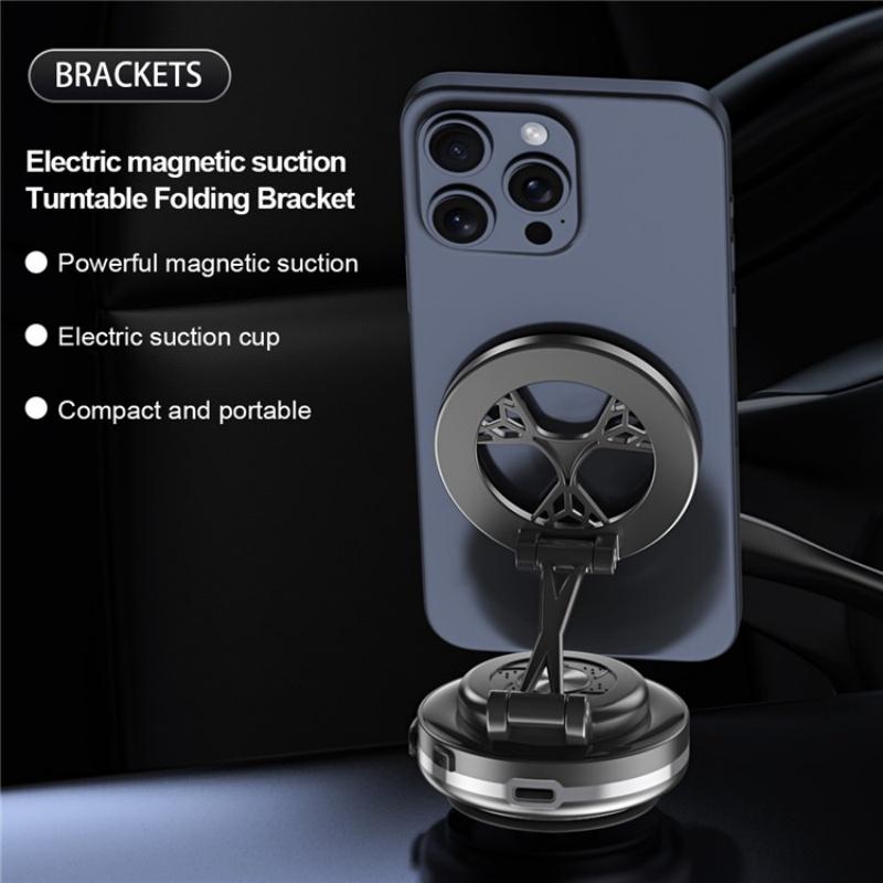 C6-Adjustable-Folding-Rotating-Car-Stand-Vacuum-Suction-Cup-Magnetic-Phone-Holder(Silver)