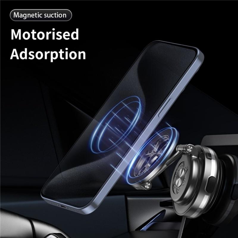 C6-Adjustable-Folding-Rotating-Car-Stand-Vacuum-Suction-Cup-Magnetic-Phone-Holder(Silver)
