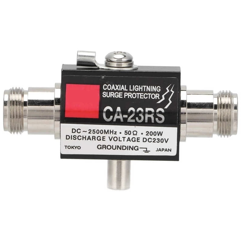 CA-23RS-400W-2500MHz-Lighting-Arrestor-N-Male-Plug-to-N-Female-Coaxial-Surge-Protector