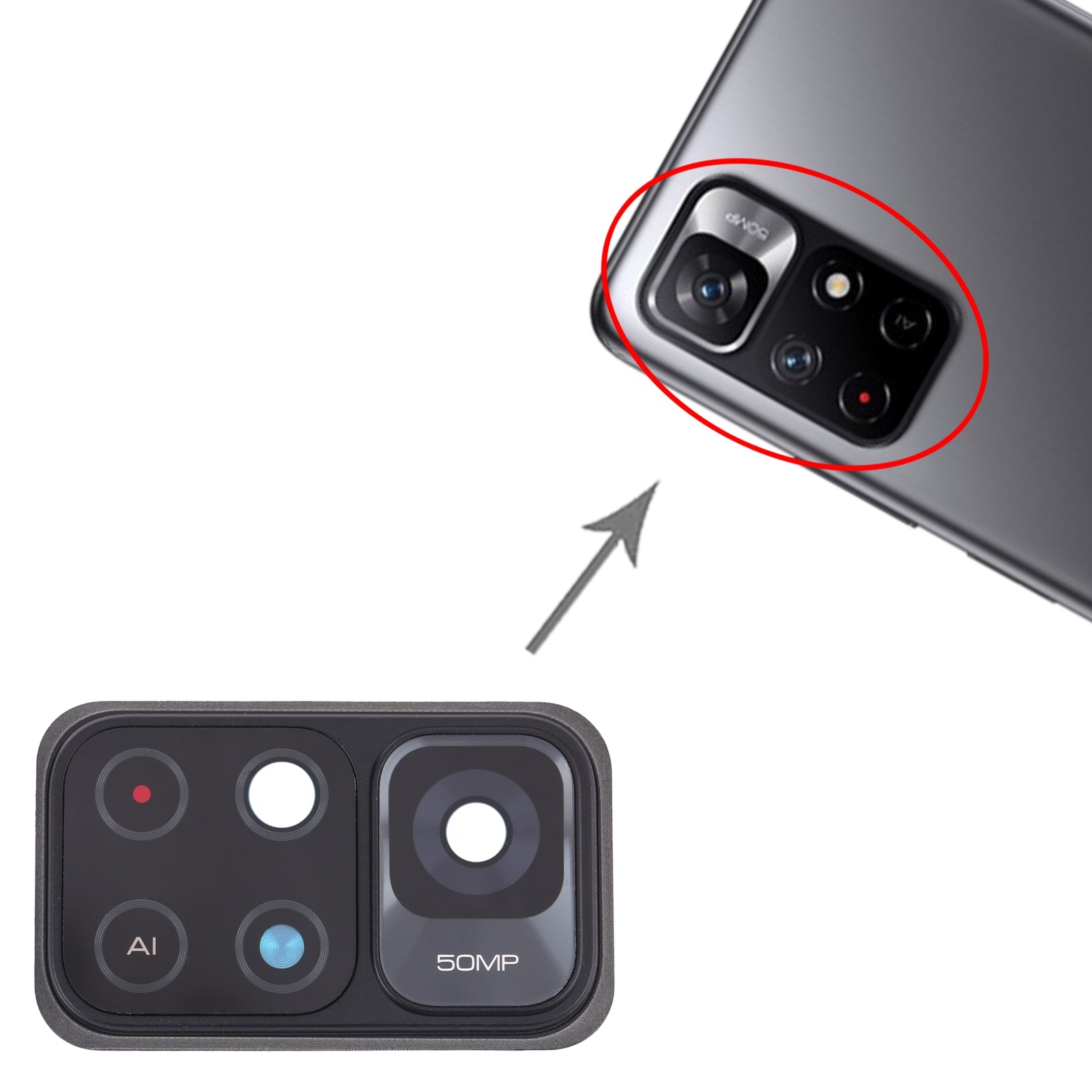 Camera-Lens-Cover-for-Xiaomi-Redmi-Note-11-(China)-21091116AC-/-Poco-M4-Pro-5G-21091116AG,-MZB0BGVIN-/-Redmi-Note-11S-5G-