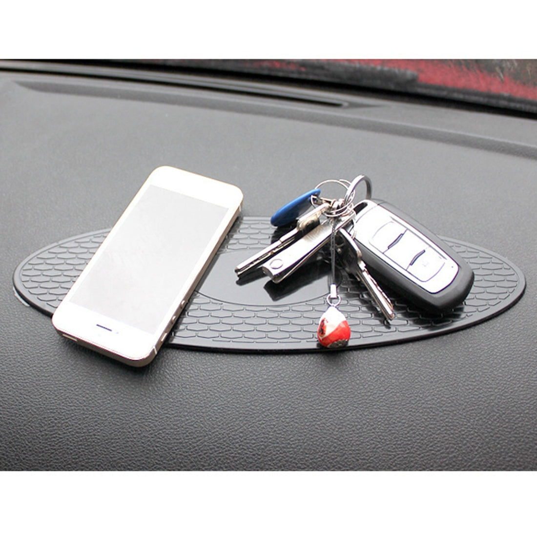 Car-Auto-Oval-Soft-Rubber-Dashboard-Anti-slip-Pad-Mat-for-Phone-/-GPS/-MP4/-MP3,-Size:-30*9.5cm