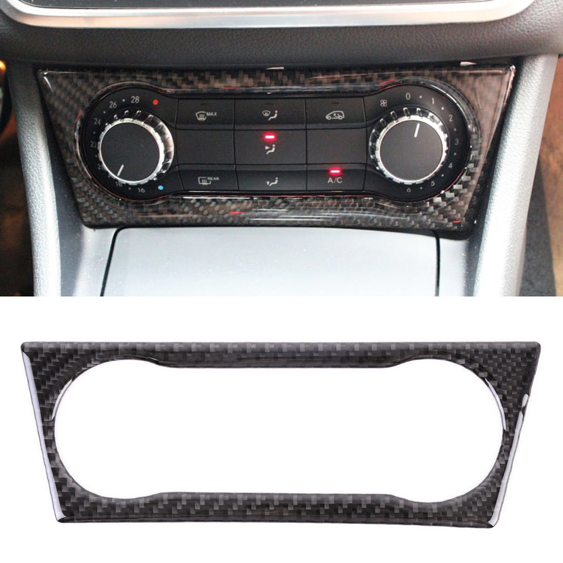 Car-Carbon-Fiber-Air-Conditioning-Knob-Sound-Control-Panel-Decorative-Sticker-for-Mercedes-Benz-GLA-2015-2018