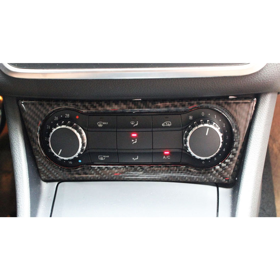 Car-Carbon-Fiber-Air-Conditioning-Knob-Sound-Control-Panel-Decorative-Sticker-for-Mercedes-Benz-GLA-2015-2018