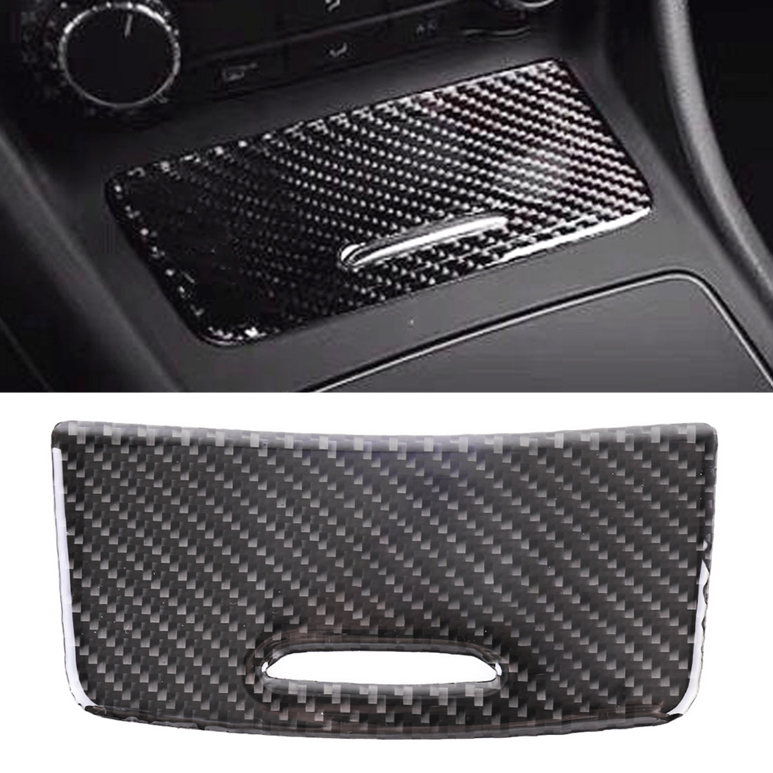 Car-Carbon-Fiber-Ashtray-Panel-Decorative-Sticker-for-Mercedes-Benz-GLA-2015-2018