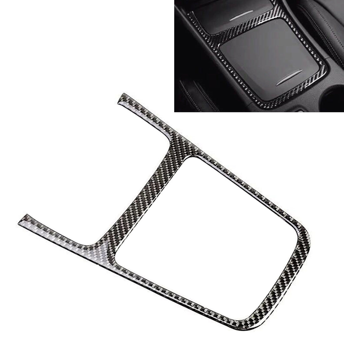 Car-Carbon-Fiber-Central-Control-Panel-Frame-Decorative-Sticker-for-Mercedes-Benz-GLA-2015-2018