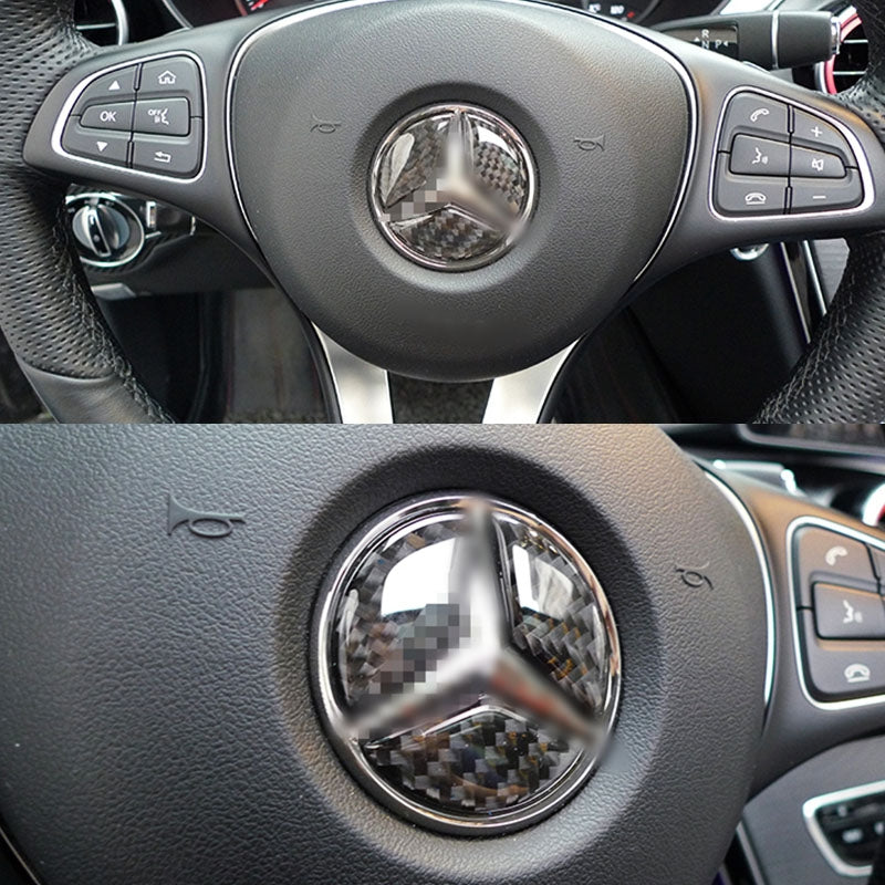 Car-Carbon-Fiber-Steering-Wheel-Decorative-Sticker-for-Mercedes-Benz-GLA-2015-2018