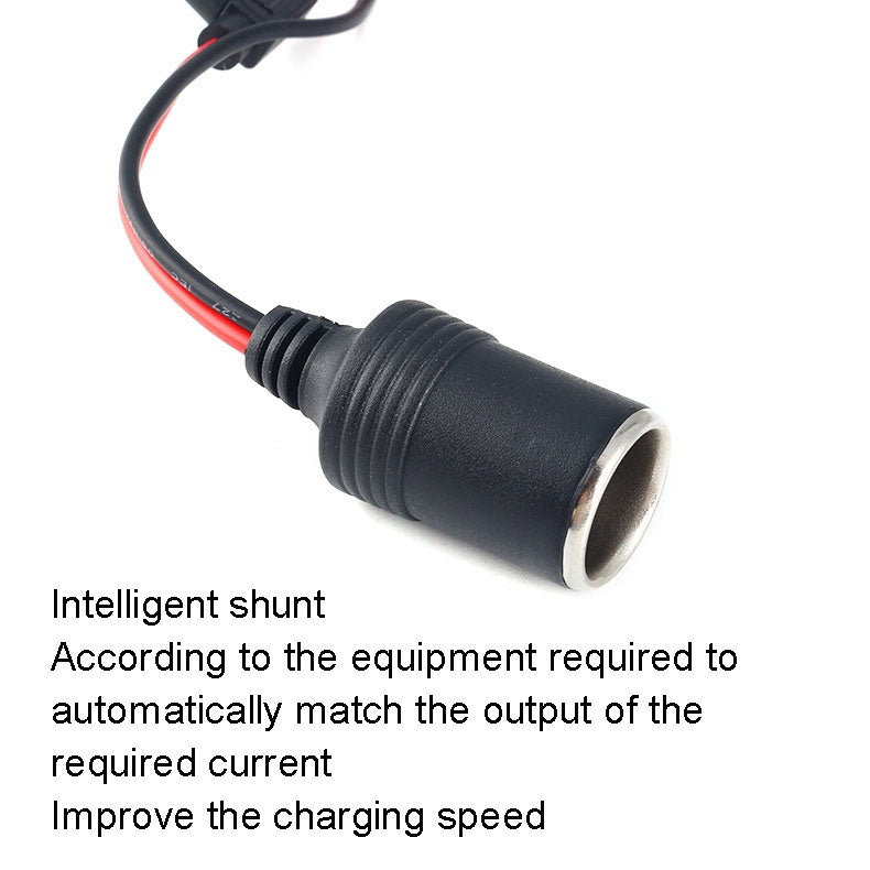 Car-Cigarette-Lighter-Female-Socket-With-20A-Fuse-Tube,-Cable-Length:-1m