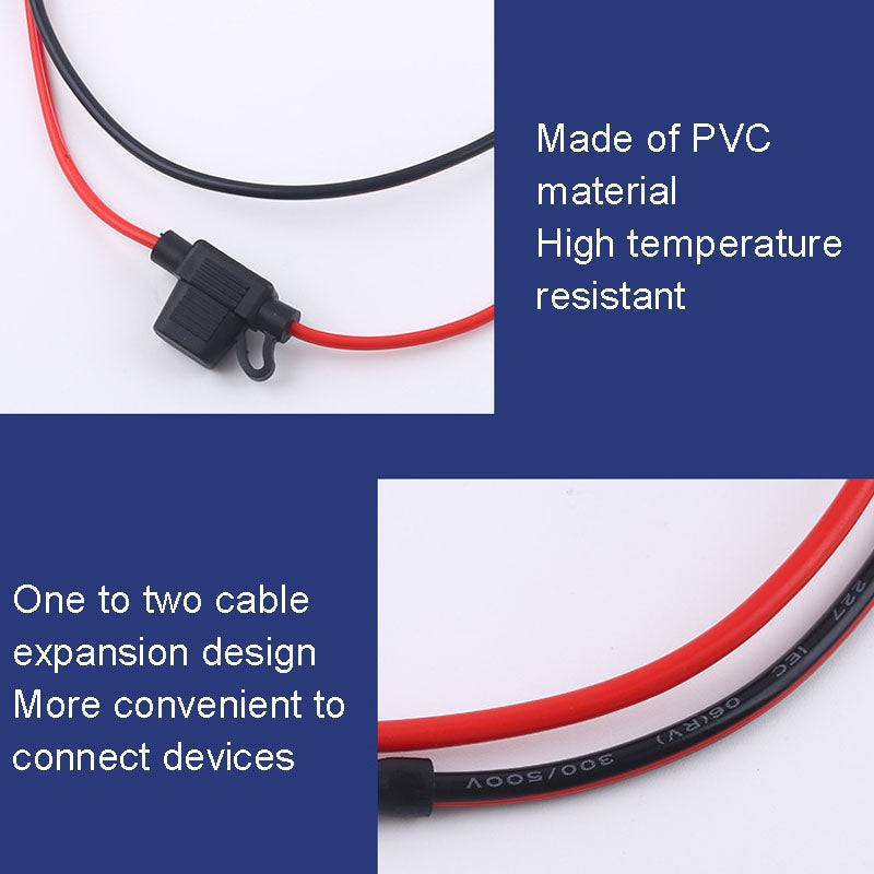 Car-Cigarette-Lighter-Female-Socket-With-20A-Fuse-Tube,-Cable-Length:-1m
