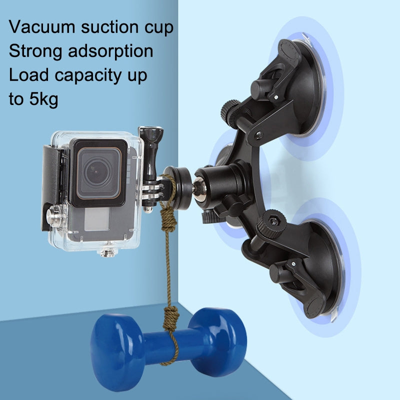 Car-General-Purpose-Vehicle-Bracket-Suction-Cup-Fixed-Glass-Video-Shooting-Base,-Shape:-Suction-Cup+PTZ+Gopro-Screw