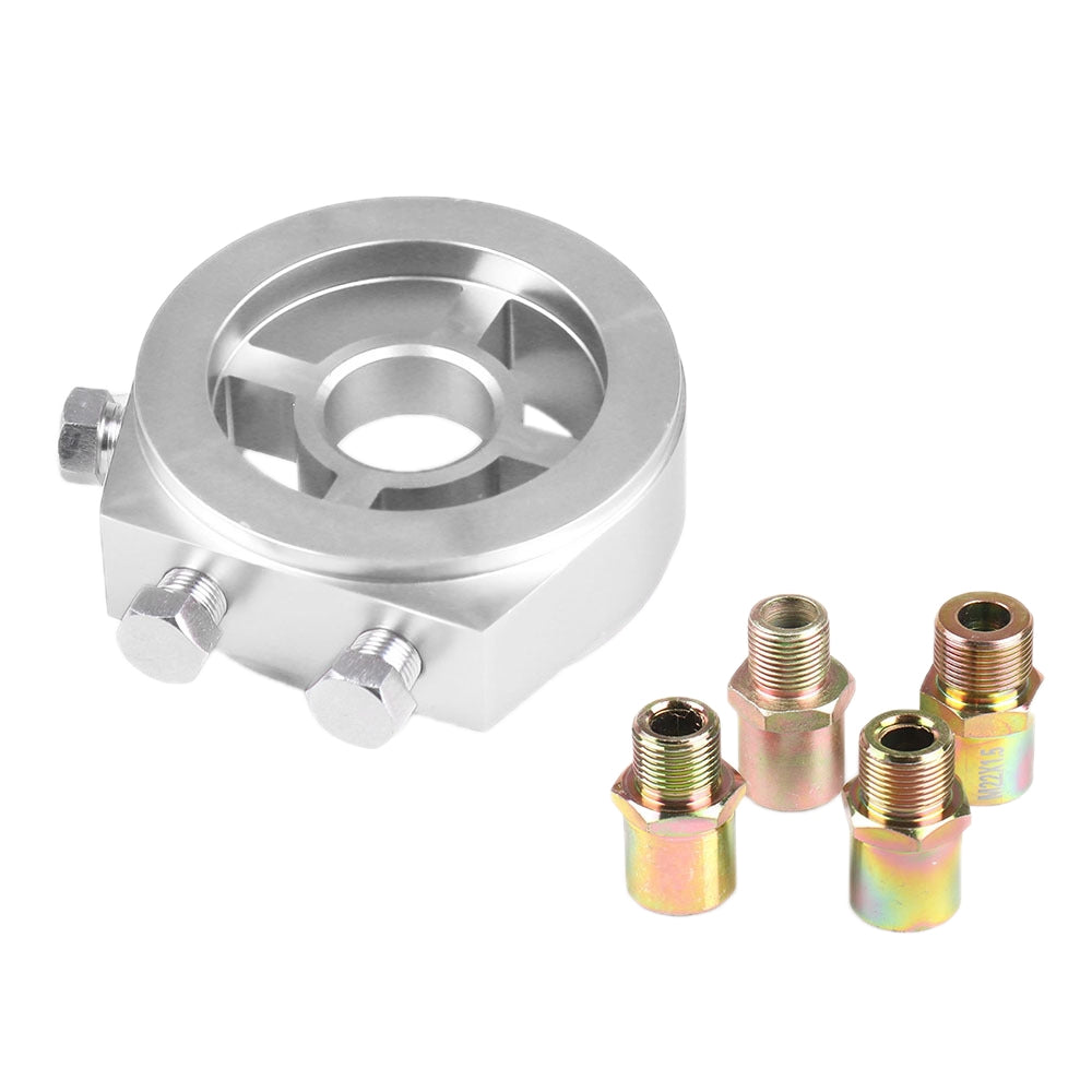 Car-Modification-Oil-Temperature-and-Oil-Pressure-Gauge-Adapter-(Silver)