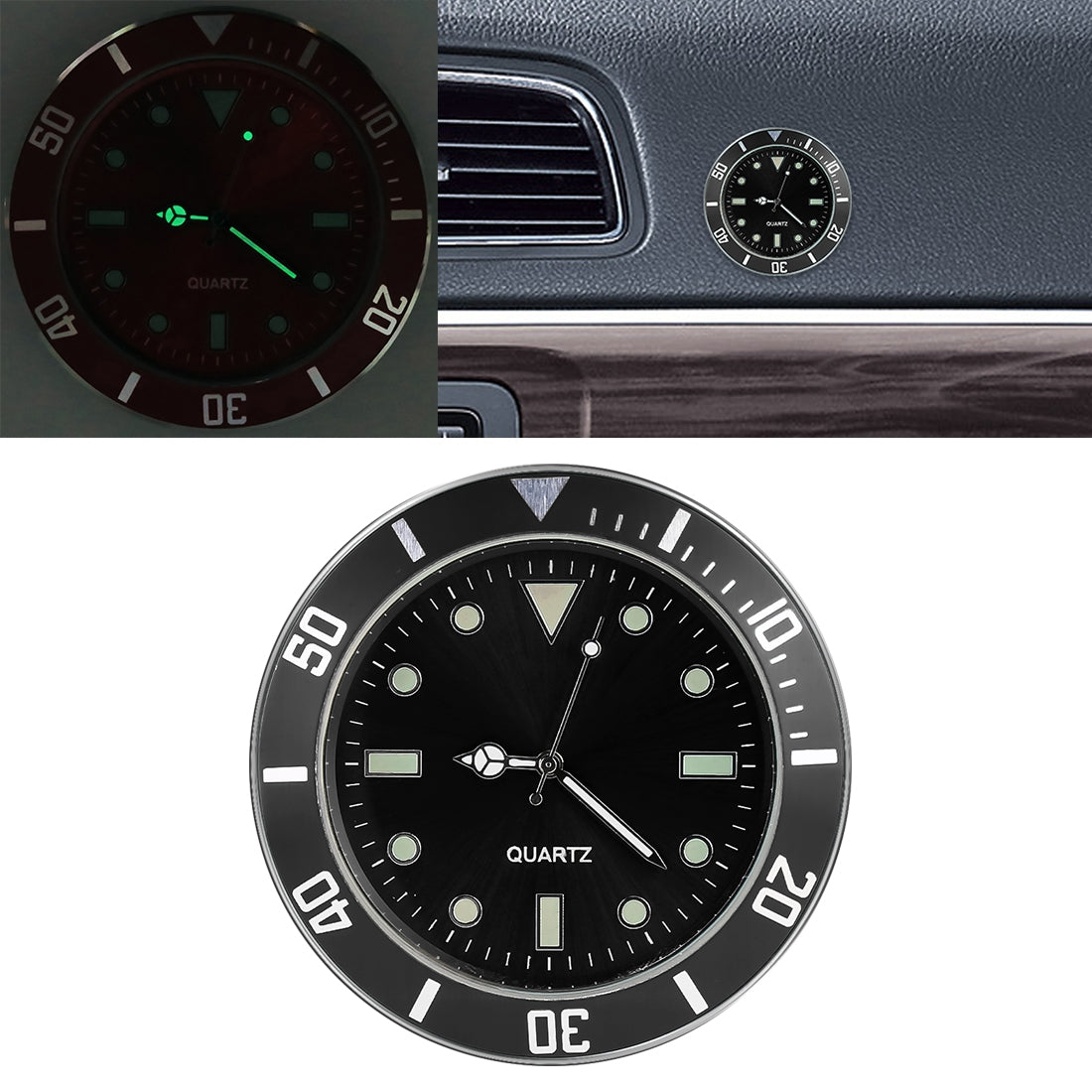 Car-Paste-Clock-Car-Luminous-Watch(Black)